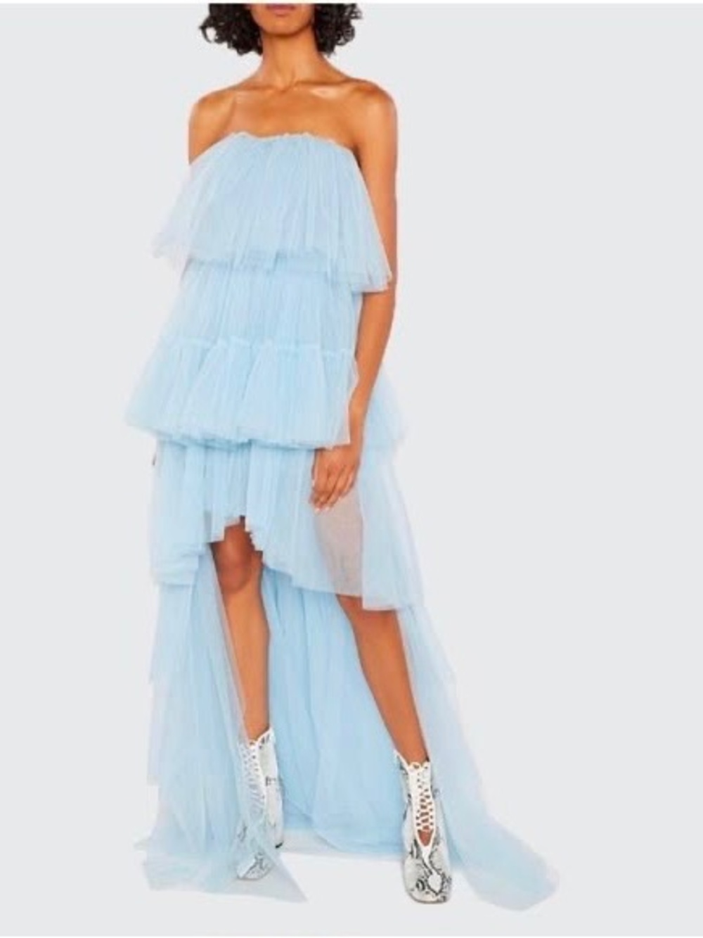 Cinq à Sept Kiara Tiered High-Low Dress in blue size 0